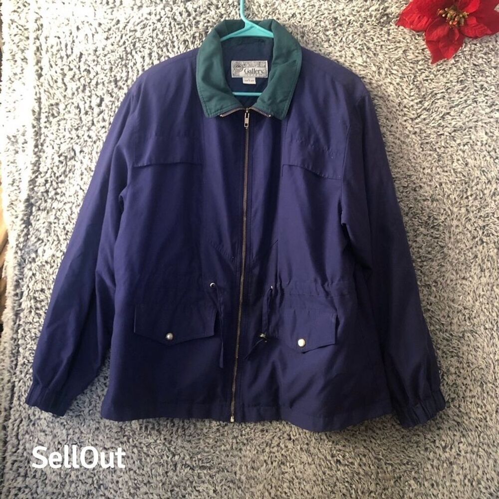 J. Gallery Women's Navy Vintage Trench Coat with Belt Long Length